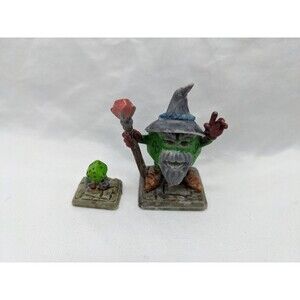Painted Thacovis And PIP D12 Dice Wizard And Pet Reaper Bone Miniatures